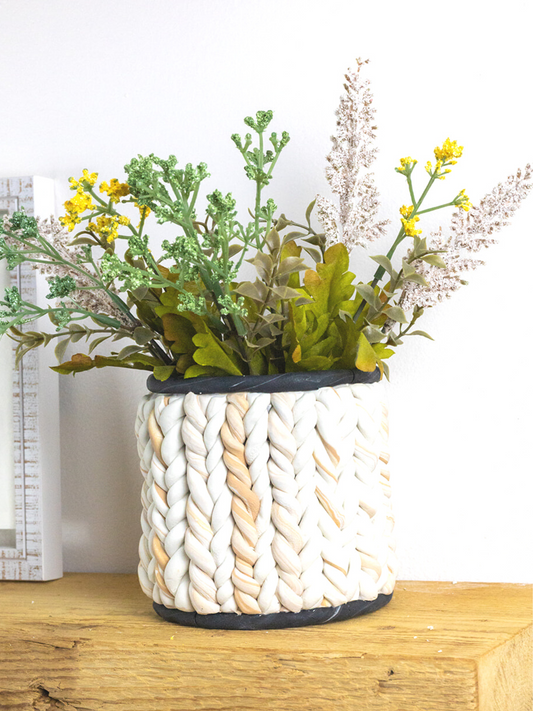 DIY Chunky Braided Clay Planter