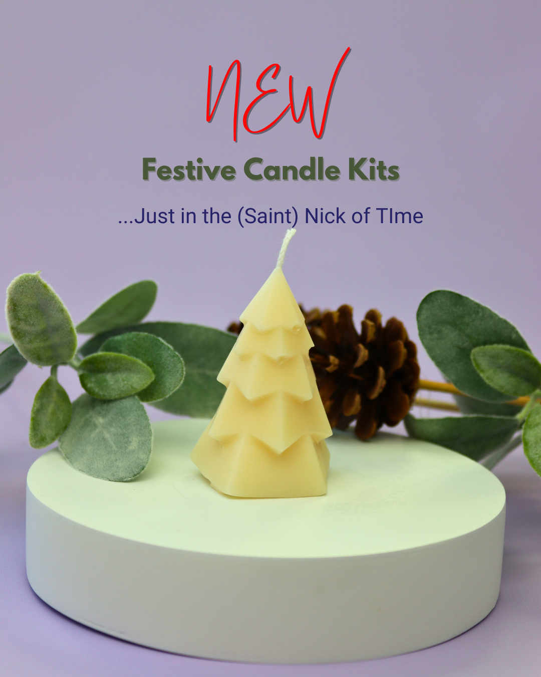NEW Festive Mini Geometric Tree Candle Kit (Makes 2 Candles