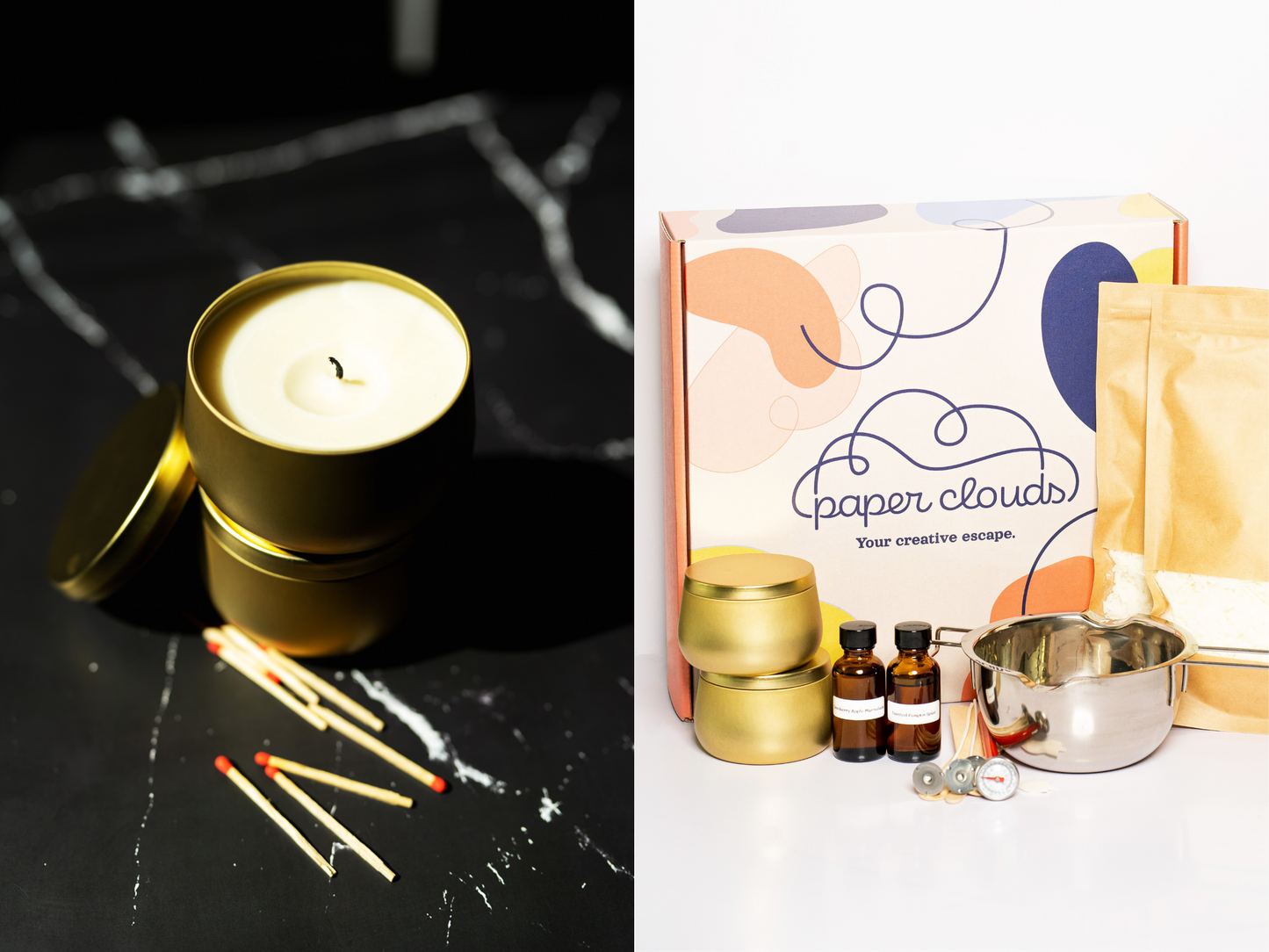 DIY Organic Soy Candles in Handmade Terrazzo Jar Kit