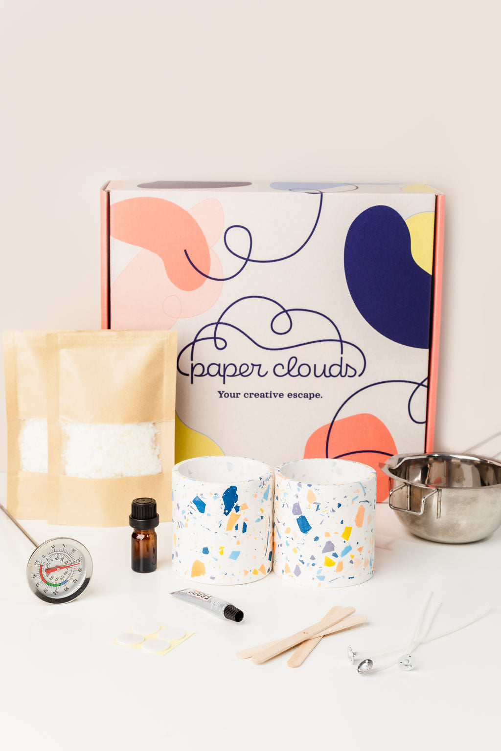 DIY Organic Soy Candles in Handmade Terrazzo Jar Kit