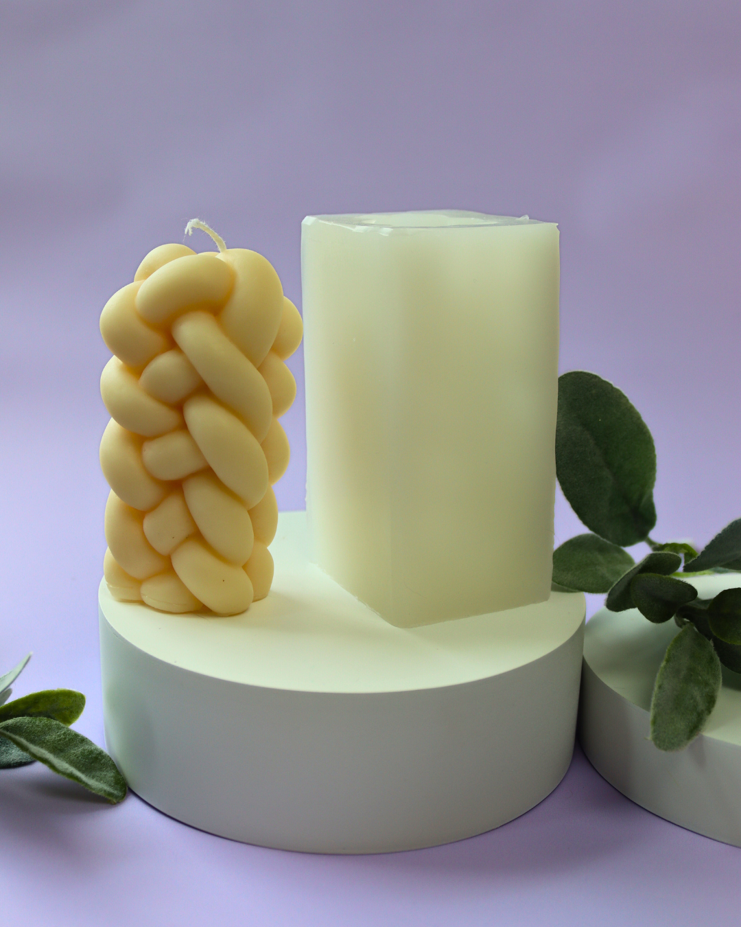 NEW Festive Braided Pillar Candle (Makes 1 Candle)